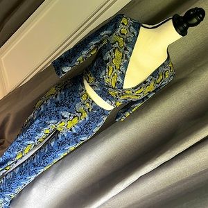 Two piece suit - night out - fun snake skin